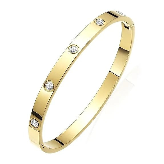 Gold color bracelet with Stone