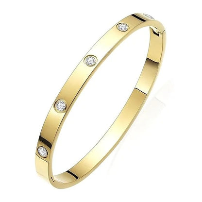 Gold color bracelet with Stone